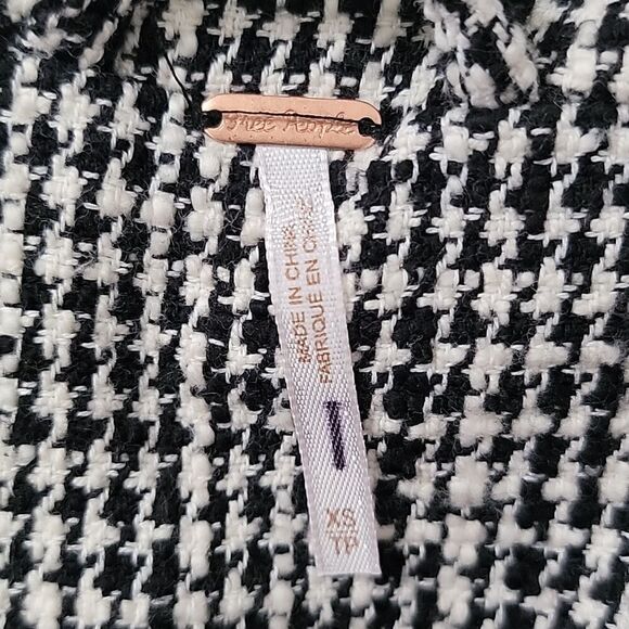 Free People Black White Houndstooth Rodeo Blazer Jacket - Picture 6 of 9